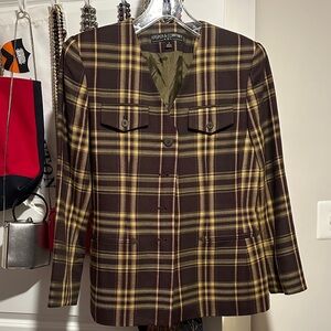 Vintage Plaid Jacket in Yellow and Brown